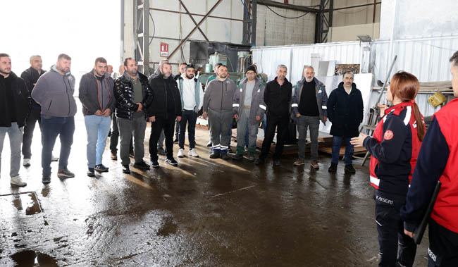 TALAS’TA İŞÇİLERE YANGIN EĞİTİMİ