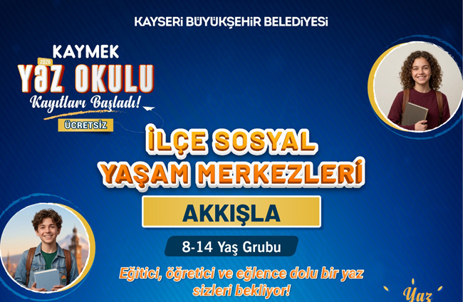 BÜYÜKŞEHİR KAYMEK’İN İLÇE SOSYAL YAŞAM MERKEZLERİ YAZ OKULU KAYITLARI BAŞLADI