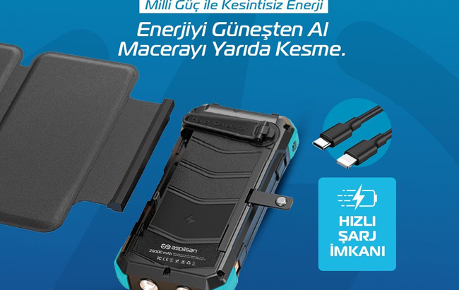 ASPİLSAN Enerji’den Kesintisiz Enerji İçin Yeni Çözüm Solar Powerbank
