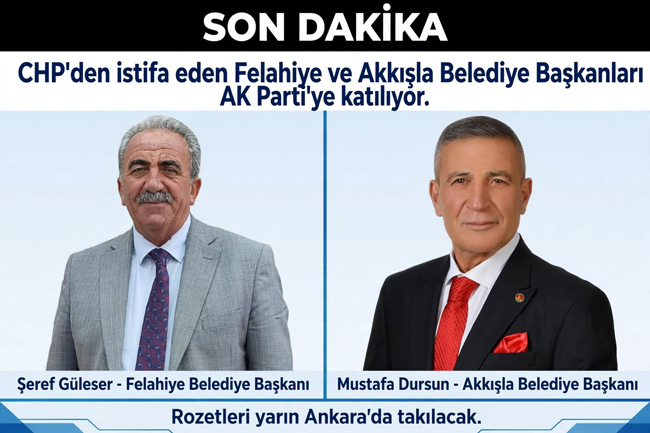 CHP'den İstifa Eden 2 Kayserili Başkan AK Parti'ye Katılıyor
