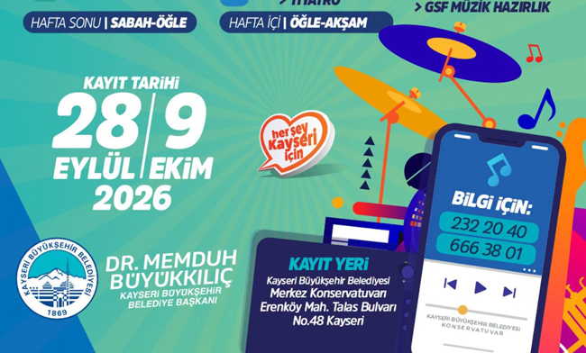 KAYSERİ BÜYÜKŞEHİR KONSERVATUVARI’NDA KIŞ KURSLARI İÇİN KAYITLAR BAŞLIYOR