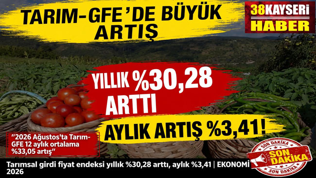 Tarımsal girdi fiyat endeksi (Tarım-GFE) yıllık %30,28 arttı, aylık %3,41 arttı
