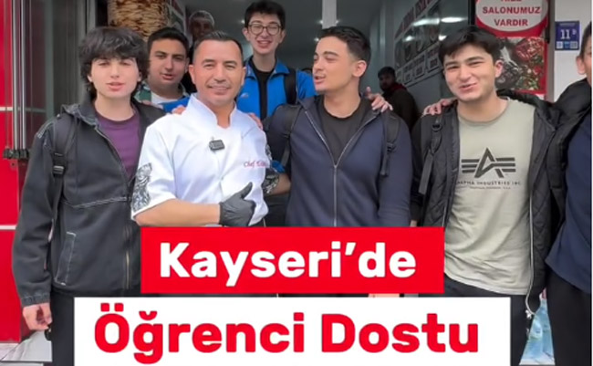 KAYSERİ’DE GÖNÜLLERİN ŞEFİ ERDAL CHEF, HER ZAMAN DAR GELİRLİ ÖĞRENCİLERİN YANINDA