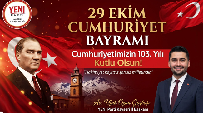 Ufuk Ozan Gözbaşı’ndan 29 Ekim Mesajı: “Yaşasın Cumhuriyet, Yaşasın Demokrasi!”