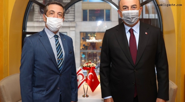 Dışişleri Bakanı Çavuşoğlu, KKTC Dışişleri Bakanı Ertuğruloğlu ile bir araya geldi