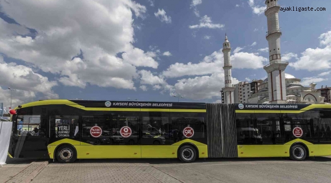 Kayseri Büyükşehir'in elektrikli otobüslerinden büyük tasarruf ve karbondioksit azaltımı