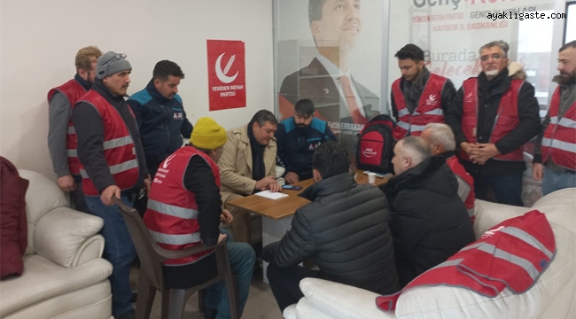 YRP Kayseri İl Teşkilatı Deprem kriz masası oluşturdu